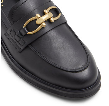 Μαύρο δερμάτινο loafer BISSOM