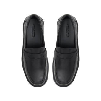 Μαύρο δερμάτινο loafer VERIMA