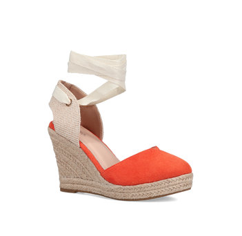 Orange wedge espadrille