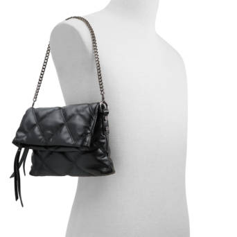 Black quilted shoulder bag BRILI