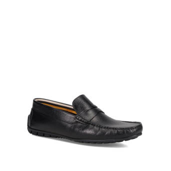 Μαύρο δερμάτινο ανδρικό loafer