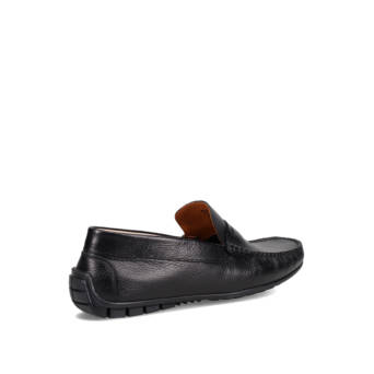 Μαύρο δερμάτινο ανδρικό loafer