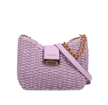 Lilac woven shoulder bag