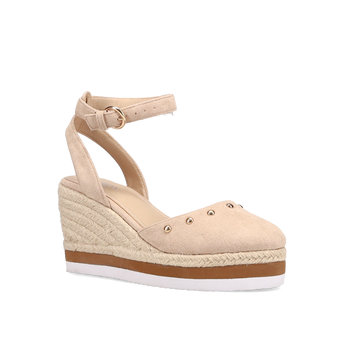 Beige wedge espadrille