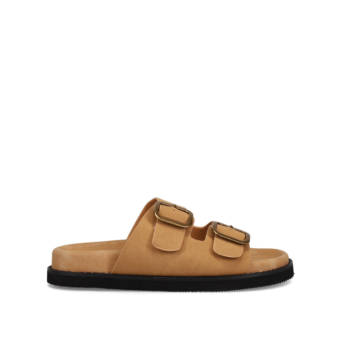 Camel footbed sandal