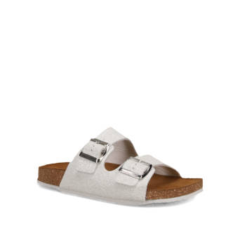 Λευκό footbed σανδάλι