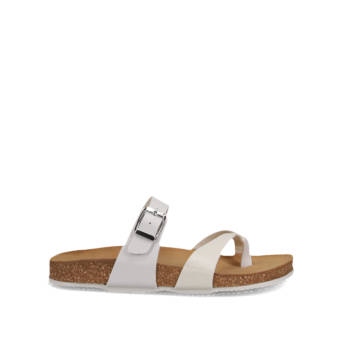 Λευκό footbed σανδάλι
