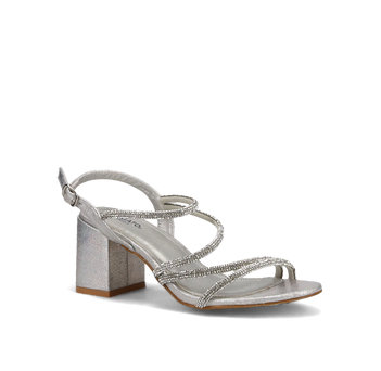 Silver sandal with rhinstones