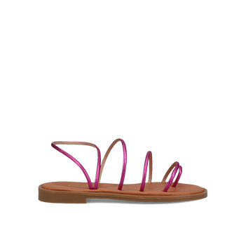 Φούξια μεταλλιζέ multistrap σανδάλι