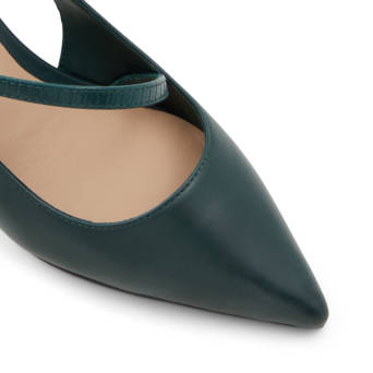 Dark green leather pump ILUKA