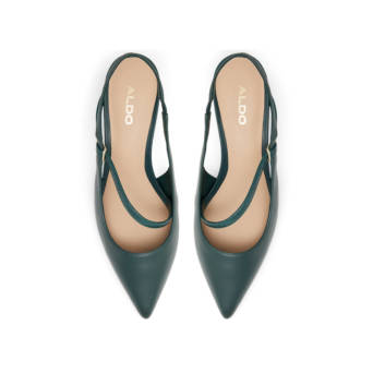 Dark green leather pump ILUKA