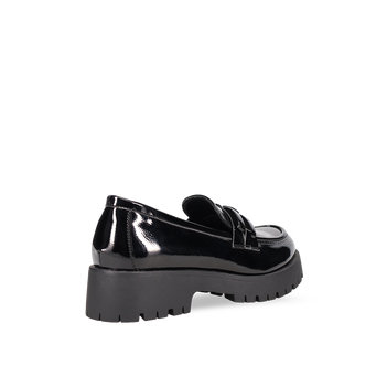 Black patent loafer