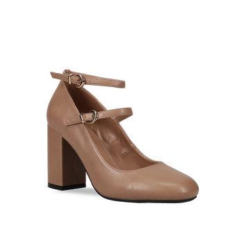 Taupe γόβα Mary Jane