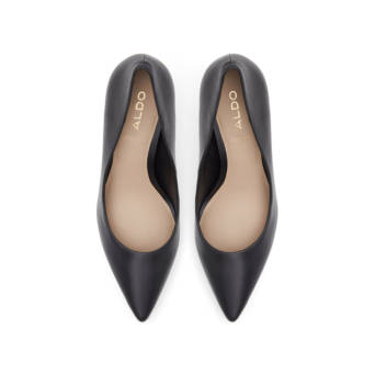 Black leather pump SERENITI