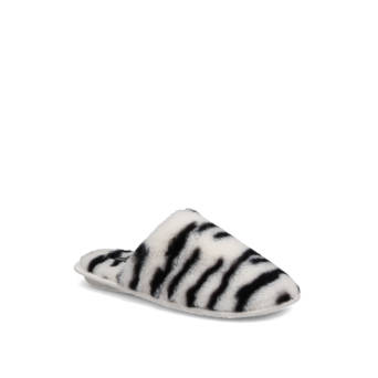 White tiger-print slipper