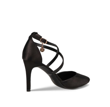 Black satin pump