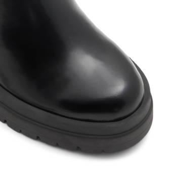 Black leather bootie BIGMOOD