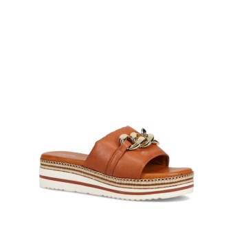 Tan flatform sandal