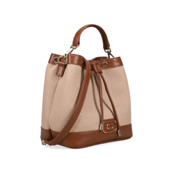Tan drawstring bag