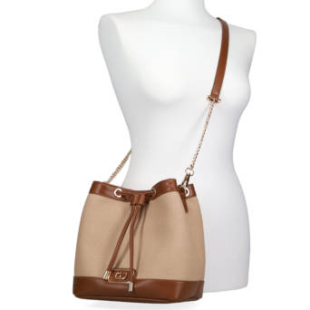 Tan drawstring bag