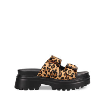 Animal print chunky sandal