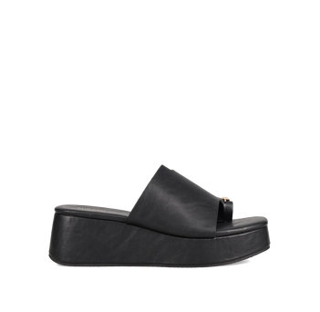 Black wedge sandal