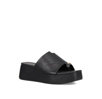 Black wedge sandal
