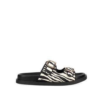 Black & white footbed sandal