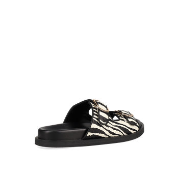 Black & white footbed sandal