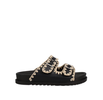 Black footbed sandal