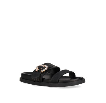 Black footbed sandal