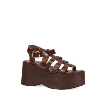 Brown leather platform