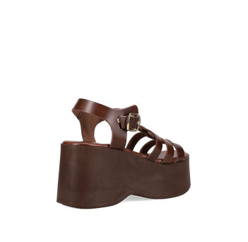 Brown leather platform