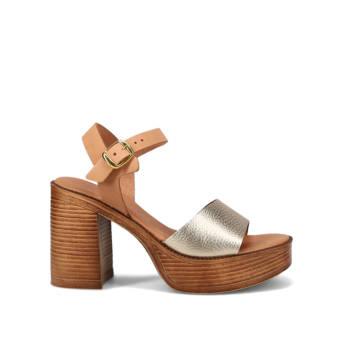 Gold leather sandal