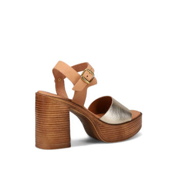 Gold leather sandal