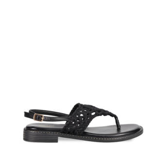 Black macramé sandal