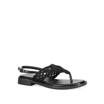 Black macramé sandal