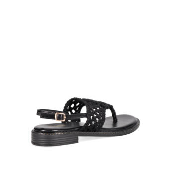 Black macramé sandal