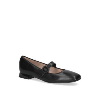 Black leather ballet flat