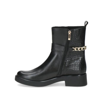 Μαύρο δερμάτινο μποτάκι