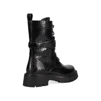 Black croc army bootie