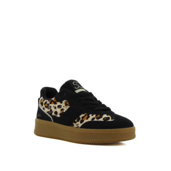 Black leather sneaker