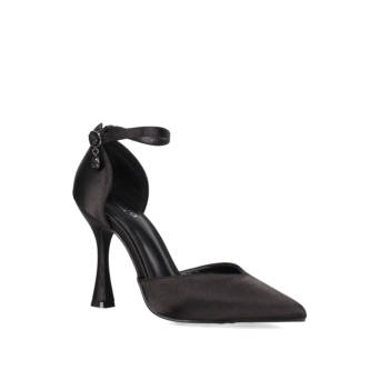 Black satin pump
