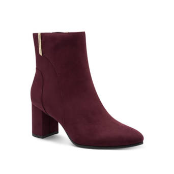 Burgundy suede bootie