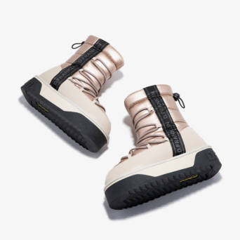 Beige platform bootie