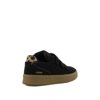 Black leather sneaker