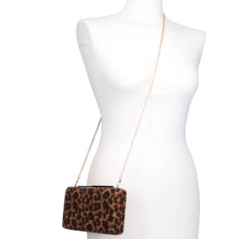 Animal print clutch bag