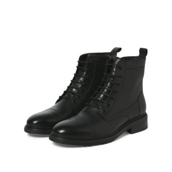 Μαύρο ανδρικό δερμάτινο μποτάκι