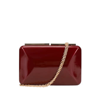 Burgundy clutch bag