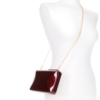 Burgundy clutch bag